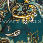 TKANINA OBICIOWA PAISLEY TURKUSOWE TŁO