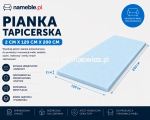 PIANKA TAPICERSKA 2CM X 120CM X 200CM T3042