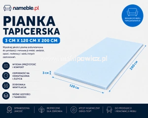 PIANKA TAPICERSKA 3CM X 120CM X 200CM T3042