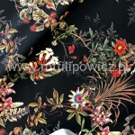 TKANINA OBICIOWA FLORISTIC BLACK